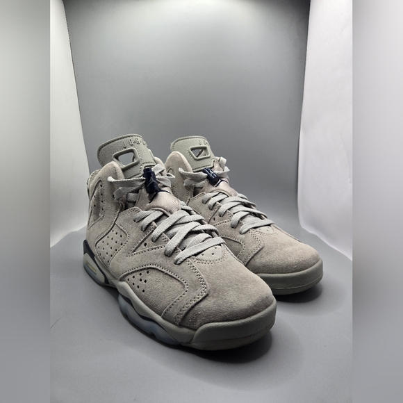 Nike Air Jordan 6 Retro GS “Georgetown” 384665-012 Youth Size 6.5Y Gray Suede - Picture 1 of 9